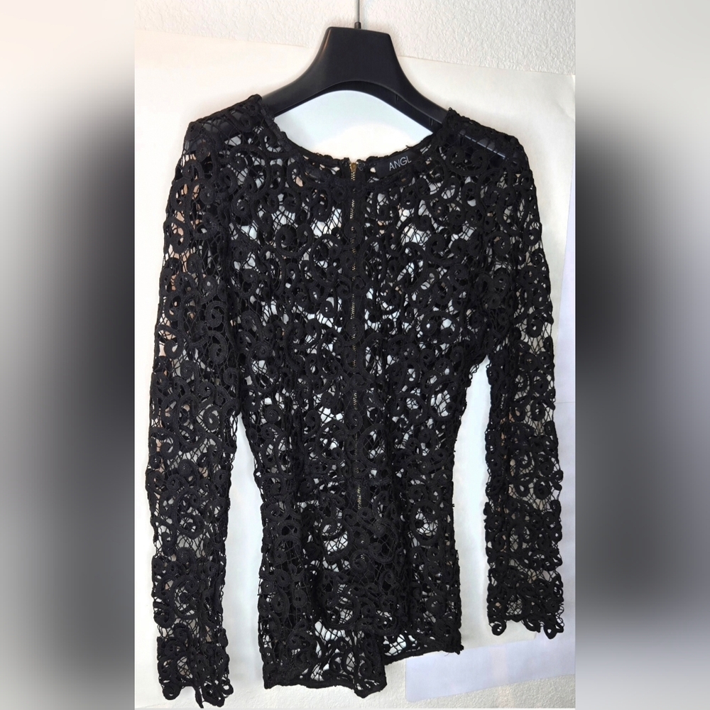 Black Lace Womens Top